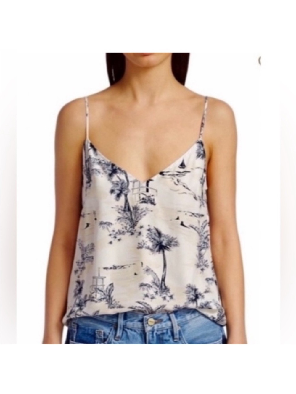 FRAME Palm Tree Silk Cami